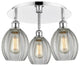 Eaton-3 Light 17" Flush Mount-Polished Chrome, Clear Glass Shade