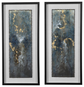 Uttermost Glimmering Agate Abstract Prints, Set of 2