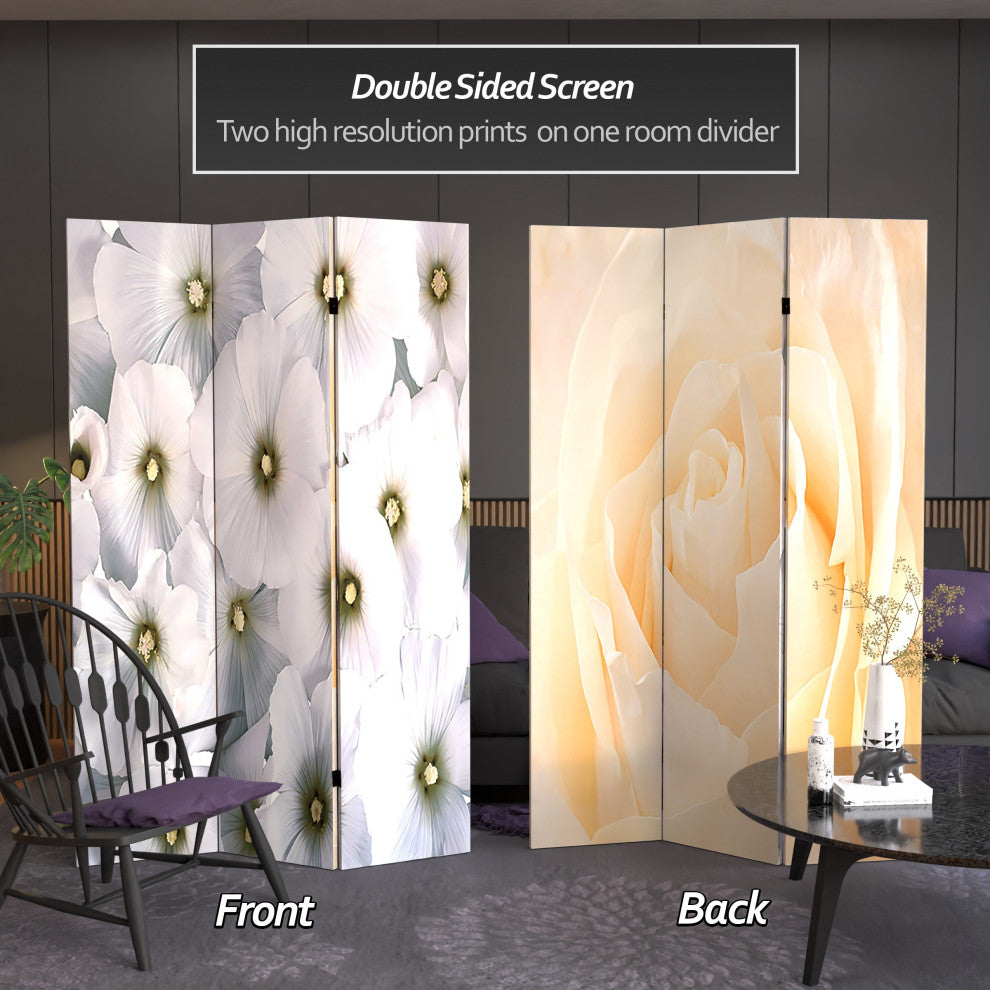 6' Tall Floral Double Sided Room Divider
