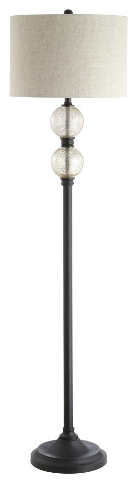 January 60" Glass, Metal LED Floor Lamp, Mercury Glass
