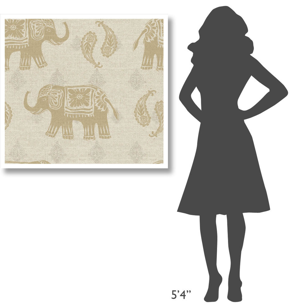 "Elephant Caravan Patterns I" Digital Paper Print by Daphne Brissonnet, 38"x35"