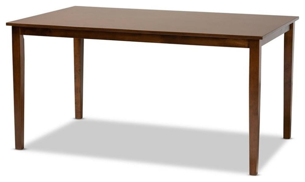 Bowery Hill Walnut Finished Rectangular Wood Dining Table