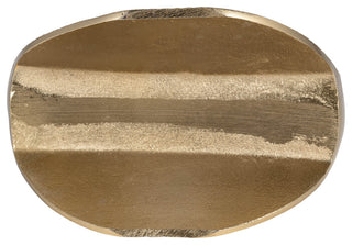 Metal, 8" Etched Oval Vase, Champagne