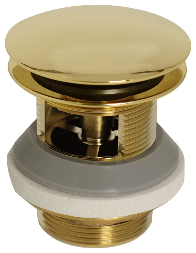 Tip Toe Integrated Overflow Bath Drain In Polished Brass, Polished Brass