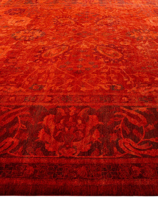 Overdyed, One-of-a-Kind Hand-Knotted Area Rug Red, 11'10"x17'10"