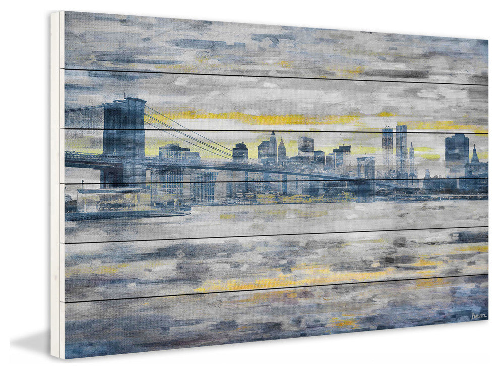 "From Across the Water" Print on White Wood, 45"x30"