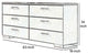 High Gloss Finish Wood and Metal Dresser with 6 Spacious Drawers,White