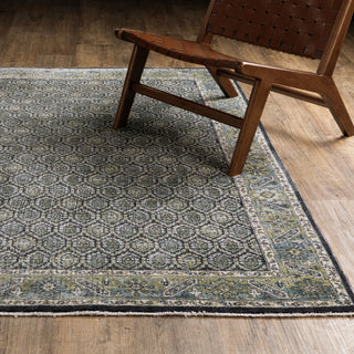 Oriental Weavers Eliana ELI01 Border Rug, Blue, 3'3"x5'