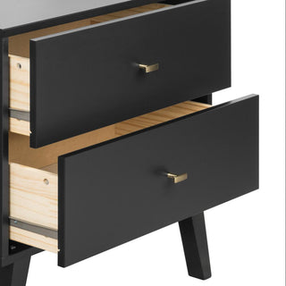 Milo Mid Century Modern  6-drawer Dresser, Black