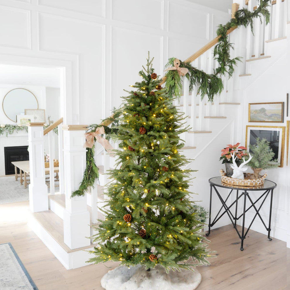 6' Pre-Lit Green Fir Artificial Christmas Tree With Lights