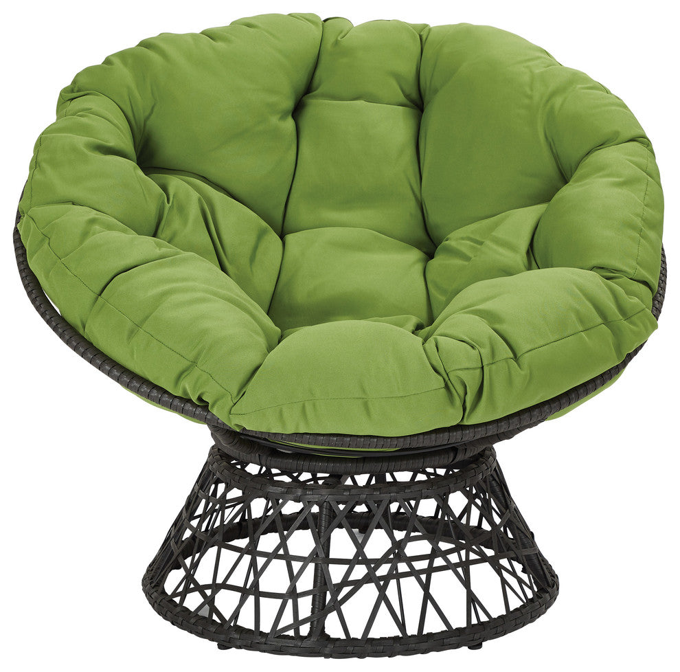Papasan Chair, Green/Black