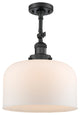 X-Large Bell 1-Light Semi-Flush Mount, Matte Black, Matte White