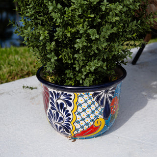9in. x 12.5in. Handmade Mexican Talavera Ceramic Planter