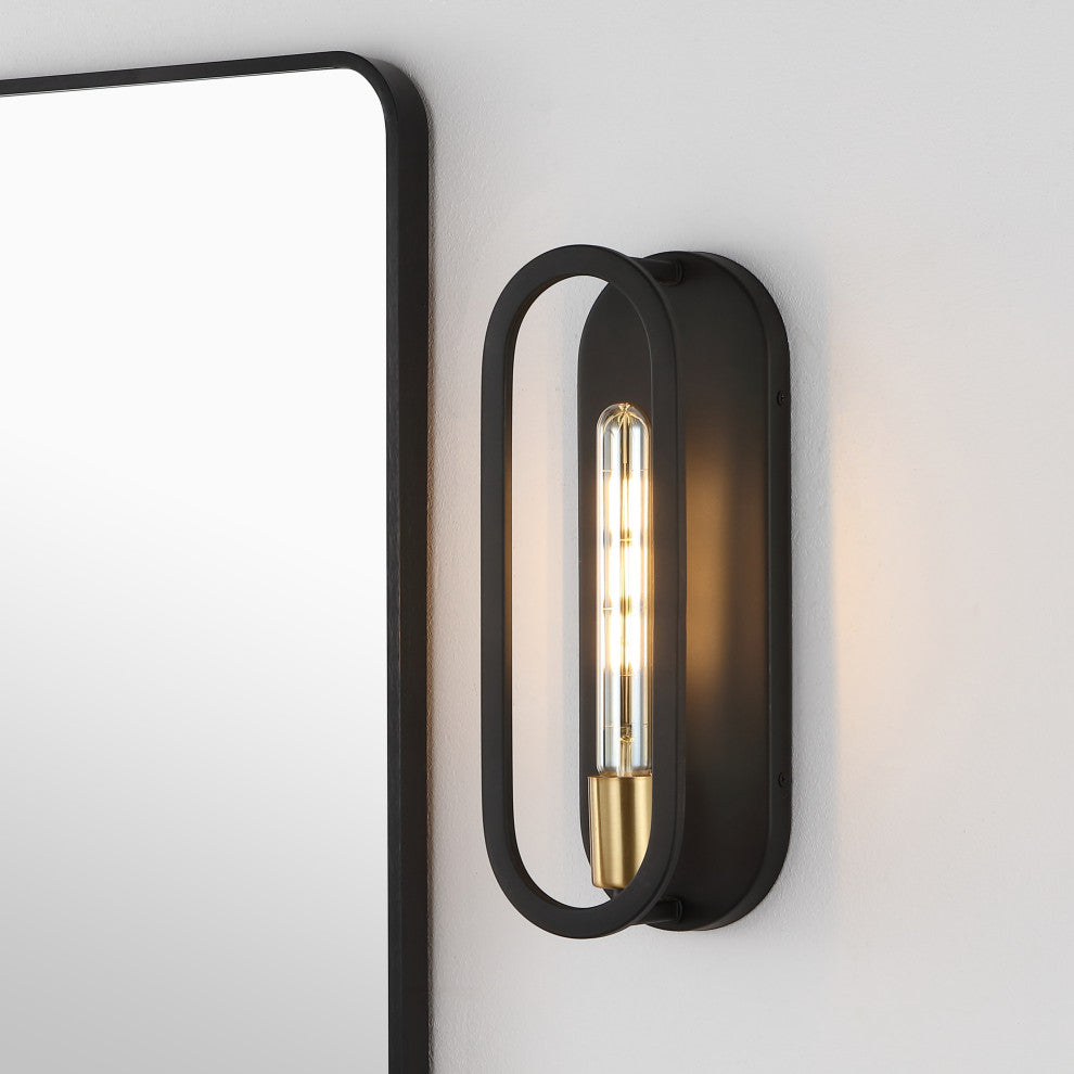 Emilia 4.75" 1-Light Modern Bohemian Iron LED Sconce, Black
