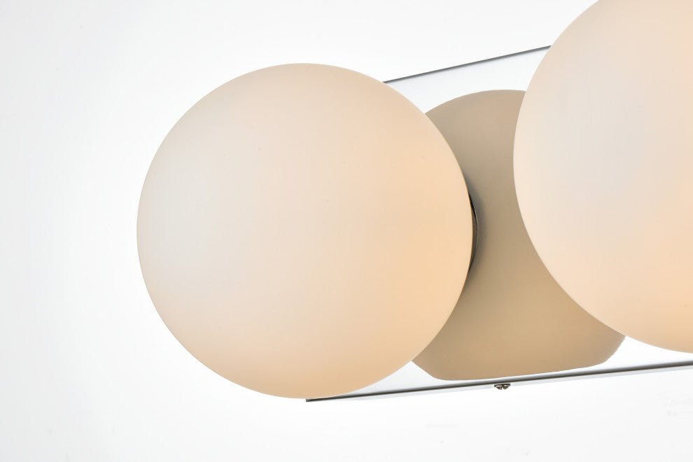 3 Light Chrome And Frosted White Bath Sconce