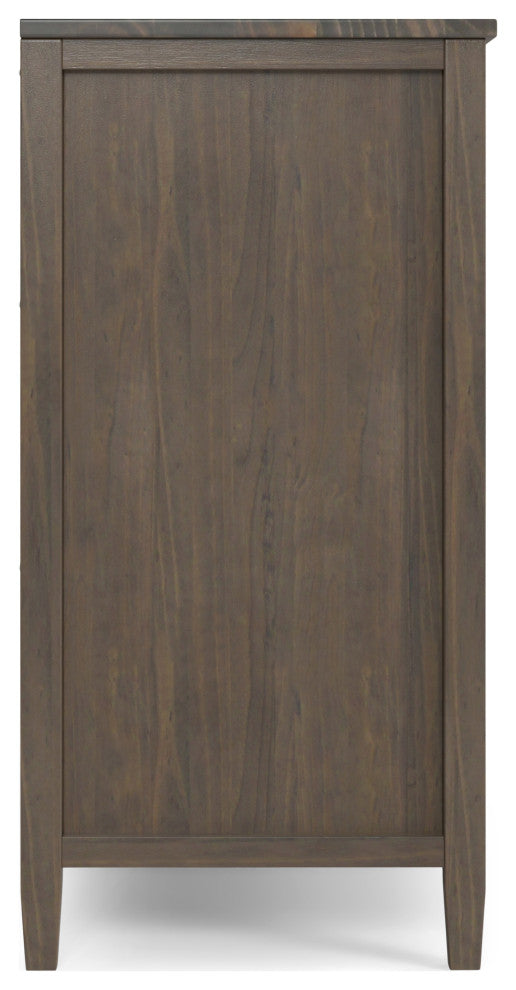 Ela Solid Wood Sideboard With Wine Storage, Smoky Brown