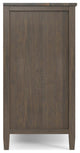 Ela Solid Wood Sideboard With Wine Storage, Smoky Brown