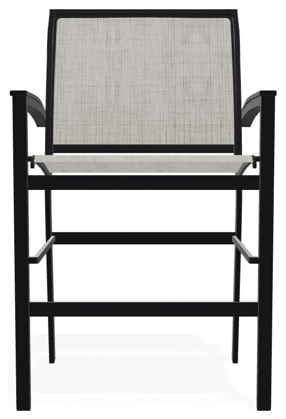 Bazza Sling Balcony Height Stackable Outdoor Stool, Smoke/Black