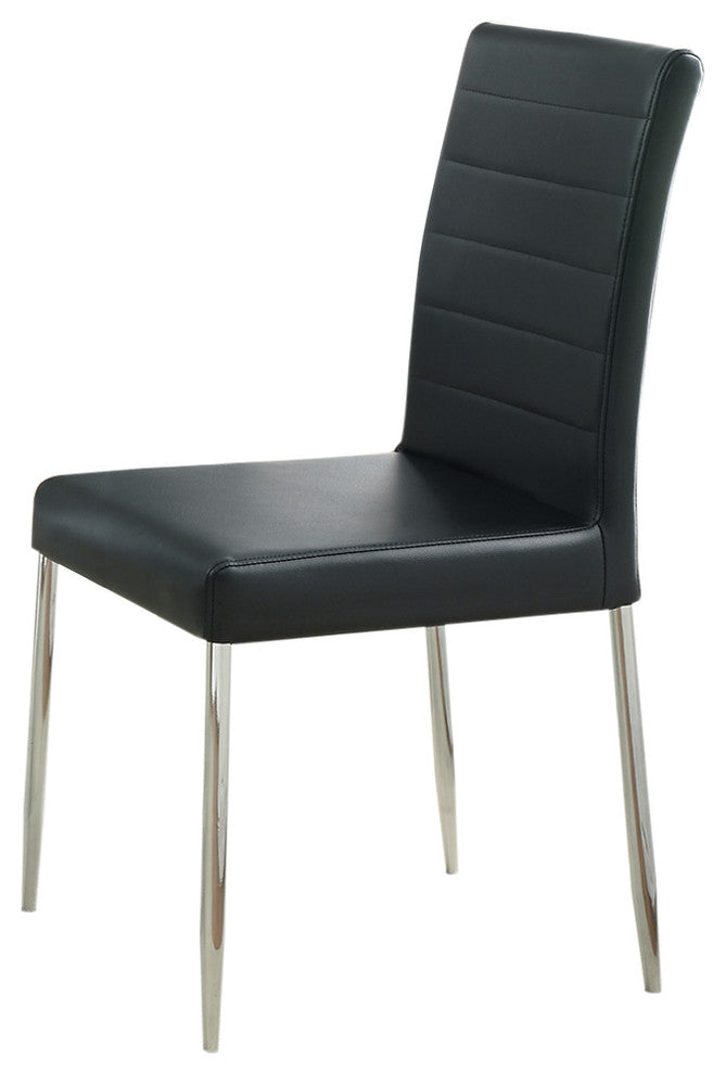Vance Vinyl Dining Side Chairs, Black, Set of 4