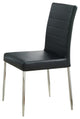 Vance Vinyl Dining Side Chairs, Black, Set of 4