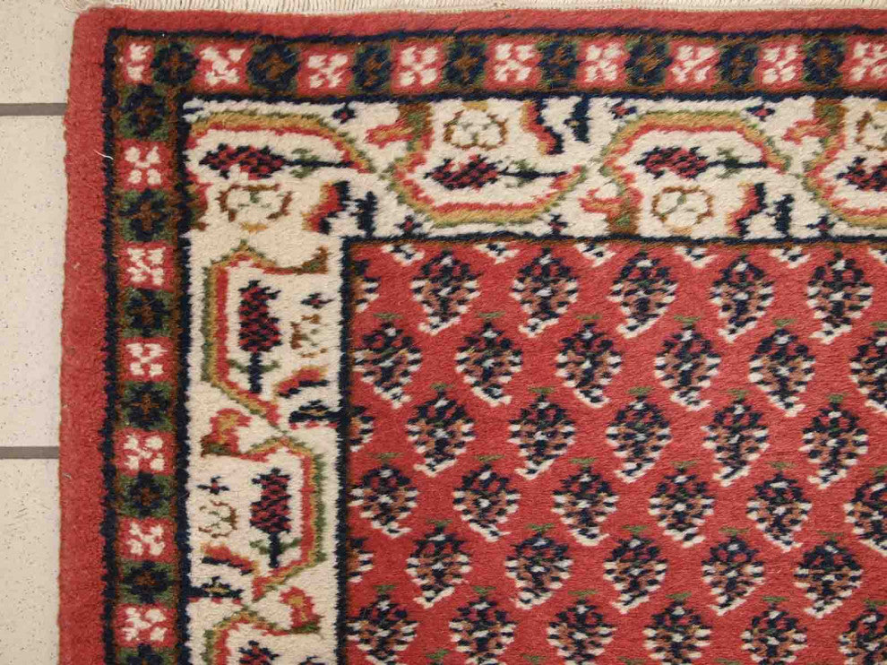 Handmade vintage Indi-Seraband rug 2' x 2.9' (62cm x 90cm) 1970s
