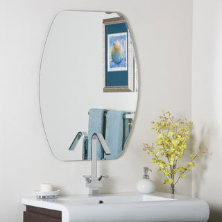 Frameless Oval Beveled Mirror
