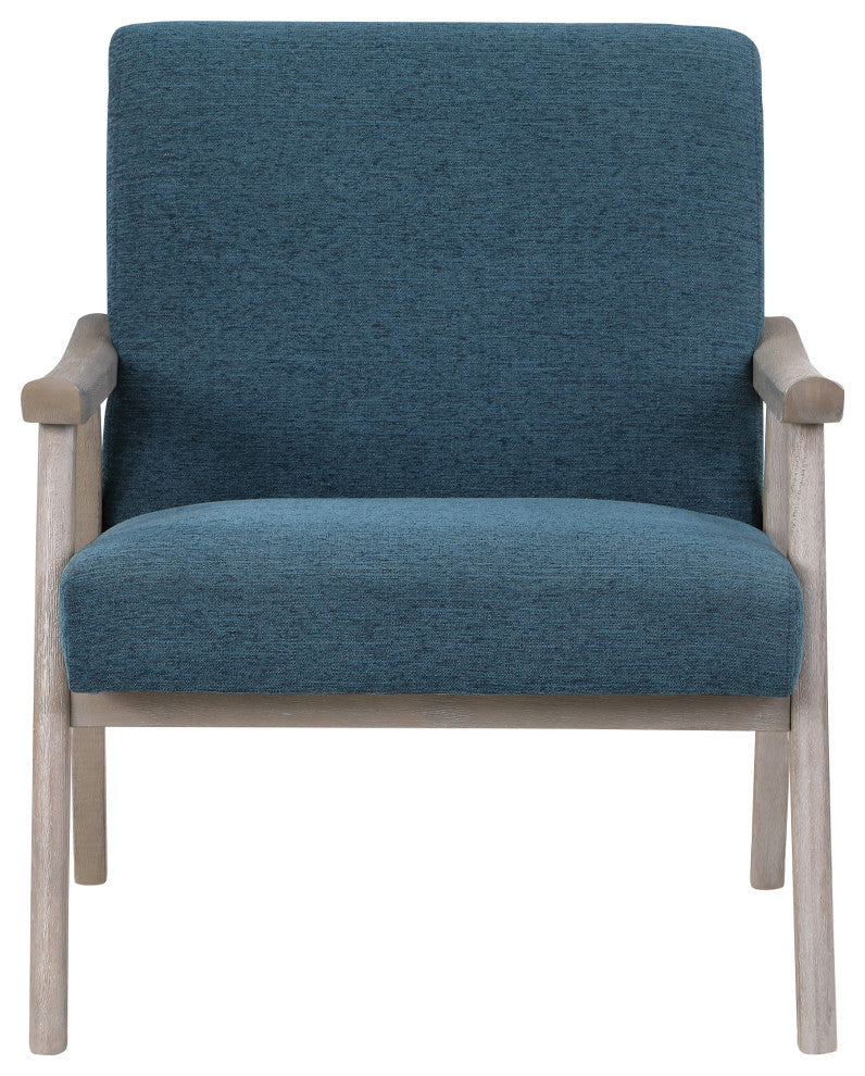 Weldon Armchair, Azure Fabric With Brushed Gray Finished Frame