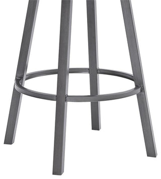 Armen Living Fargo Modern Faux Leather Swivel Kitchen Barstool in Black