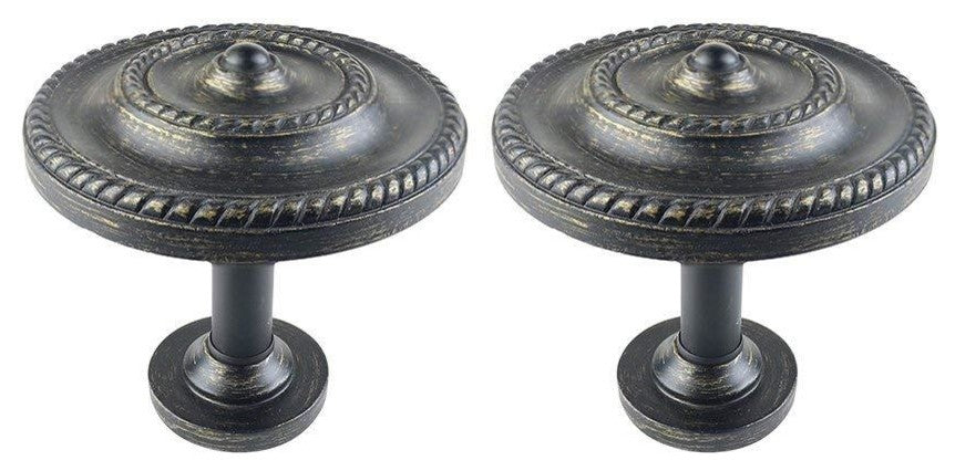 Large Rope Holdback Medallion, Burnt Gold, Set of 2