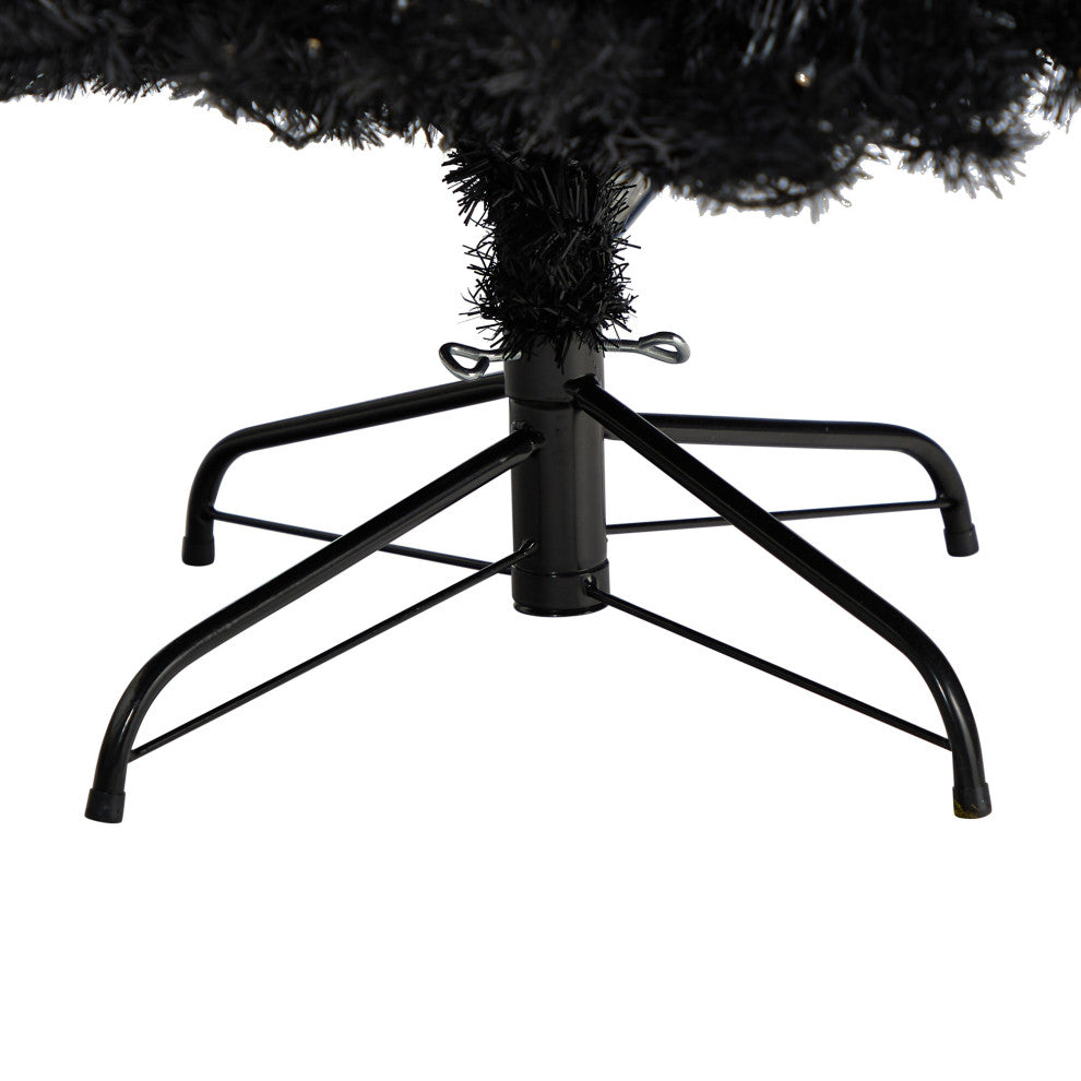6' Black Artificial Christmas Tree With 400 Clear LED Lights and 1036 Tips