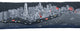 46" Black Chicago Nighttime Skyline Lumbar Decorative Pillow
