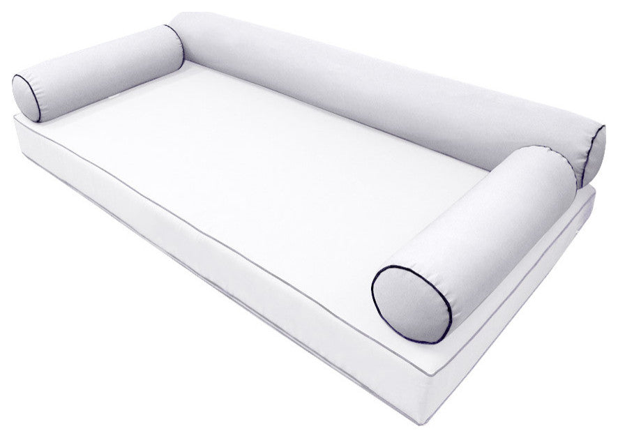Style6 Twin Size Contrast Pipe Trim Bolster Pillow Outdoor Slip Cover ONLY AD105