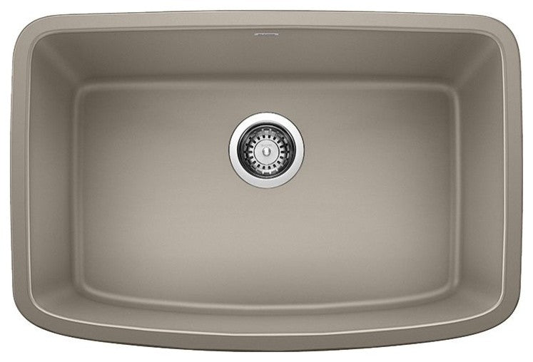 Blanco 442549 Valea 27"x18" Granite Single Bowl Kitchen Sink, Truffle