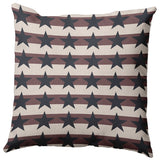 Stars and Stripes Polyester Indoor Pillow, Blue-Red, 20"x20"