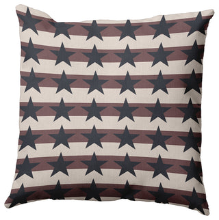 Stars and Stripes Polyester Indoor Pillow, Blue-Red, 20"x20"