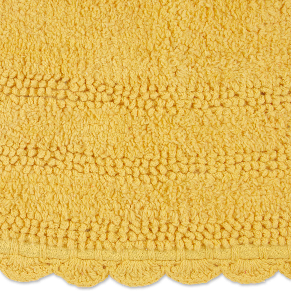 Yellow Small Oval Crochet Bath Mat