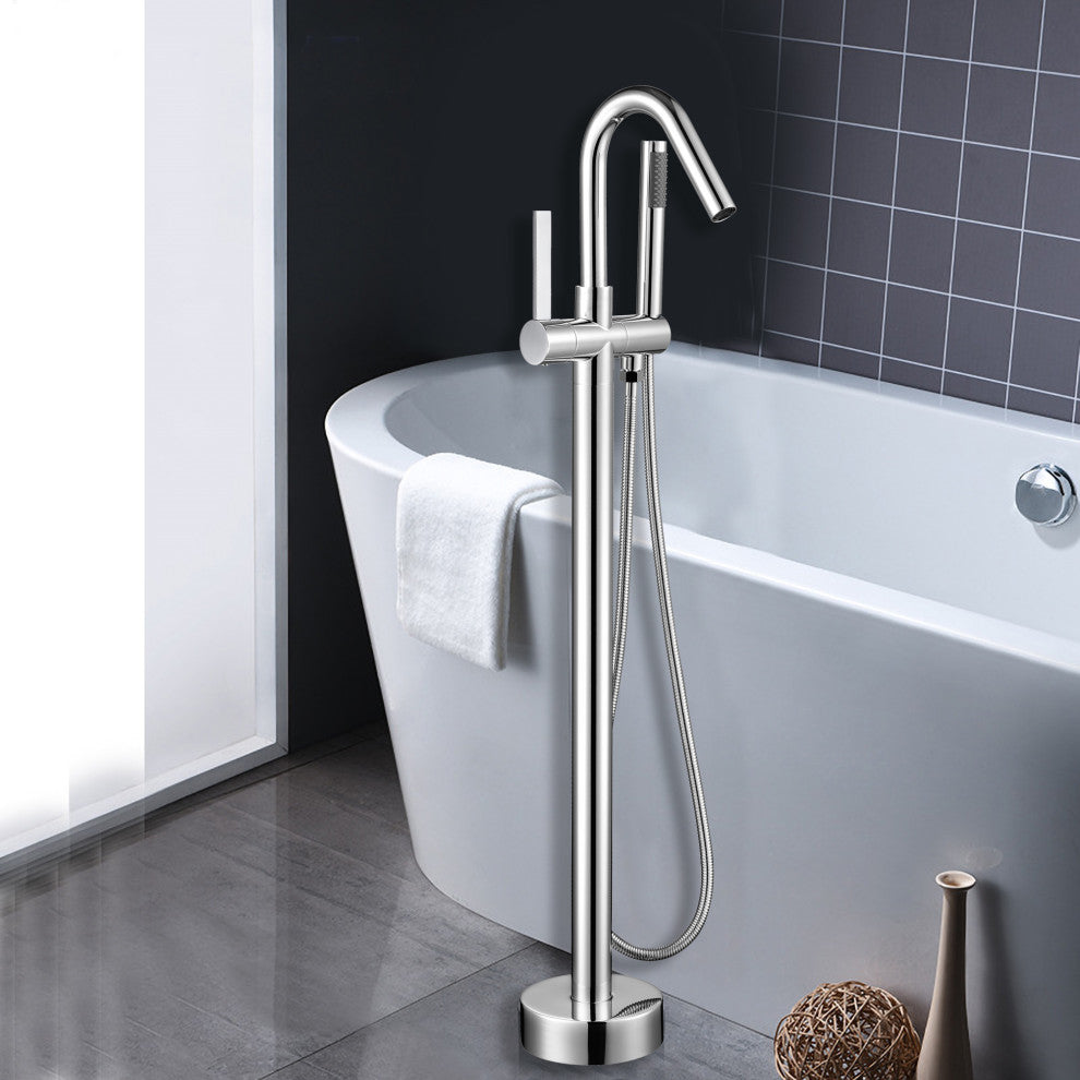Vanity Art Freestanding Tub Faucet, Polished Chrome