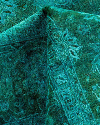 Overdyed, One-of-a-Kind Hand-Knotted Area Rug Green, 6'3"x9'1"
