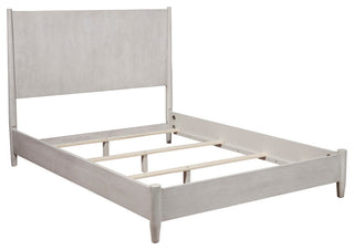Flynn Mid Century Modern California King Panel Bed, Gray