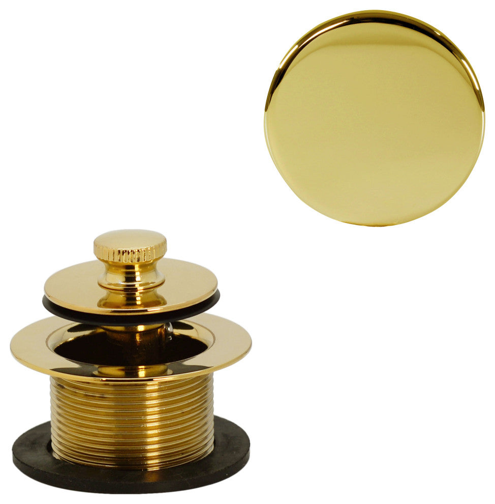 Illusionary Overflow 12" & 4" Sch. 40 PVC Bath Waste and Overflow Lift, Polished Brass