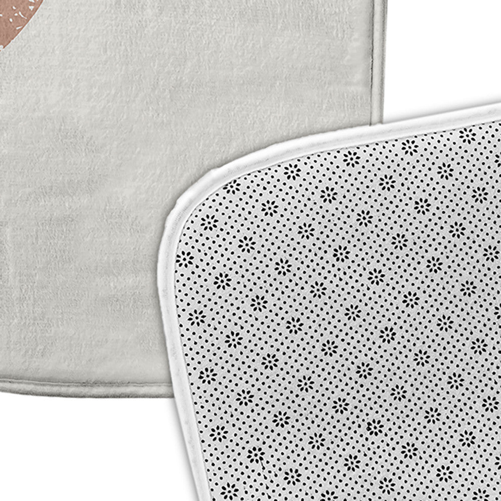 34" x 21" Lobster Bathmat, Mauve and White