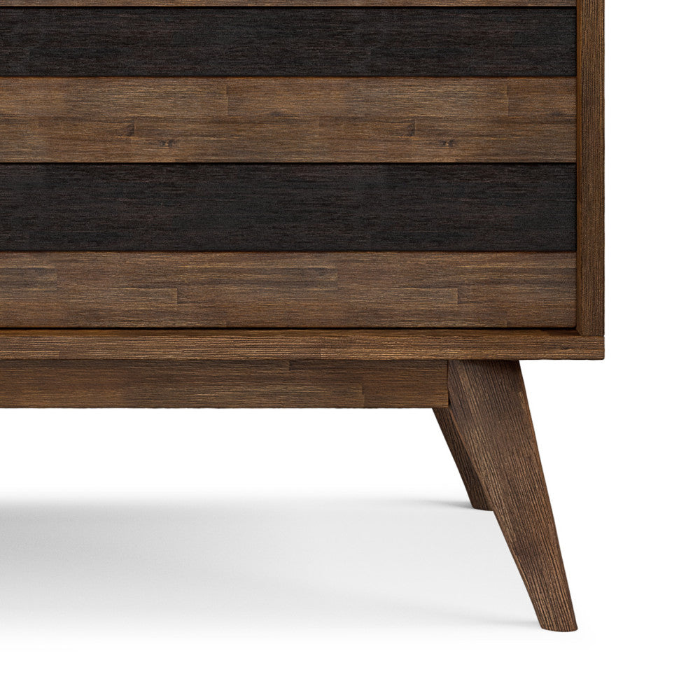 Clarkson Solid Acacia Wood TV Stand, Rustic Natural Aged Brown