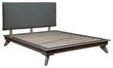 Portland Wood Platform Bed, Gray, Queen