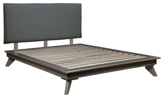 Portland Wood Platform Bed, Gray, Queen