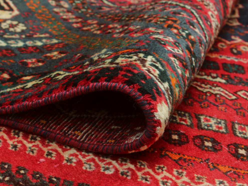 Vintage Distressed Shareef Red Rug