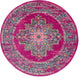 8' Fuchsia Round Power Loom Area Rug