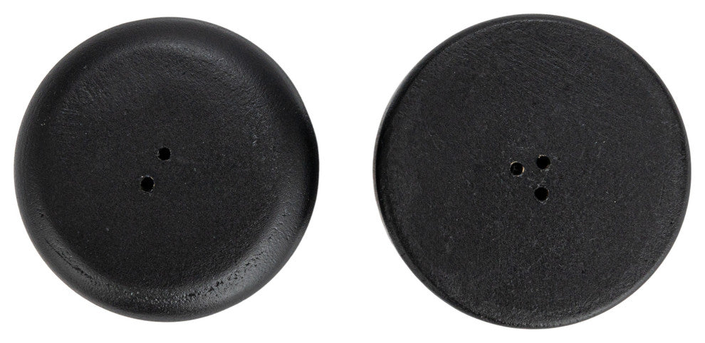 Mango Wood Salt and Pepper Shakers, Black, Set of 2