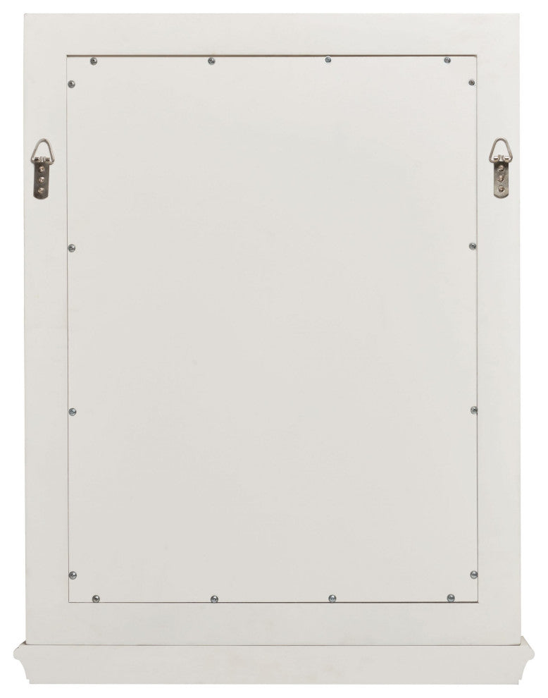 Rectangular Framed Wall Mounted Bathroom Vanity Mirror, White
