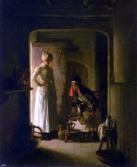Joseph Bail The Milkmaid, 20"x25" Gallery Wrapped Canvas Print