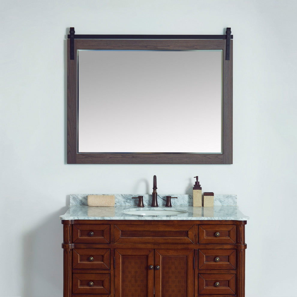Cortes Rectangular Wall Mount Mirror, Suleiman Oak, 48"